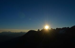 Sonnenaufgang auf der Rappenseehütte
